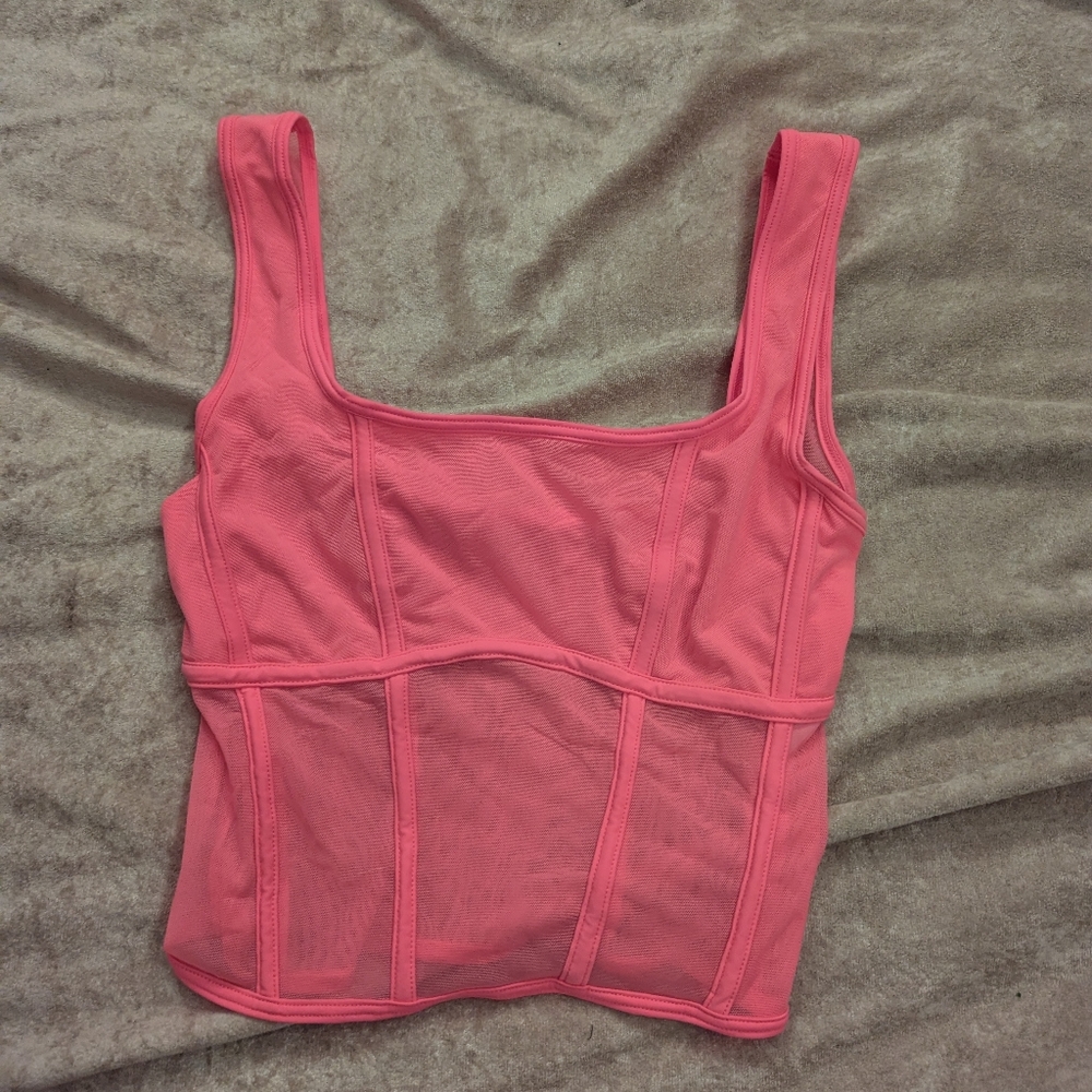 No Boundaries Vibrant Pink Mesh Top